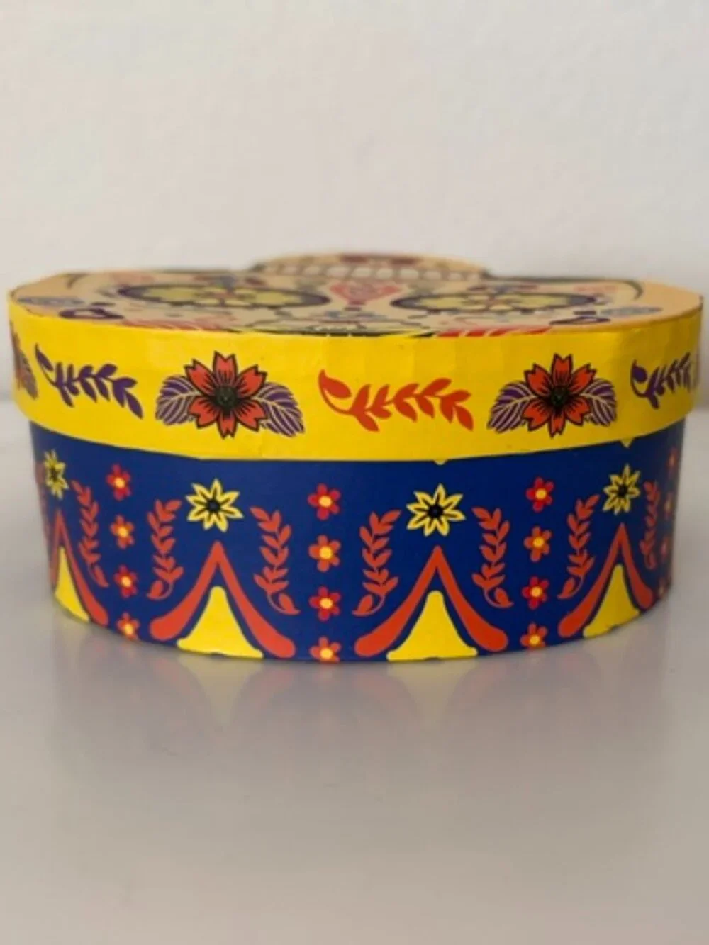 Dia de los Muertos Cardboard Skull Box NEW